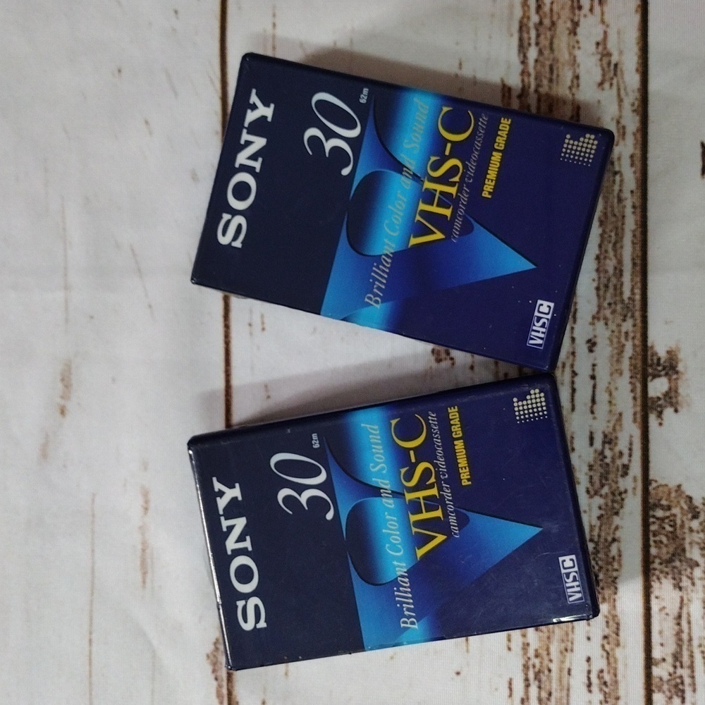 SONY VHS-C Tapes SP 30 Min. EP 90 Min. 2 New Camcorder Videocassettes TC-30VHG‎